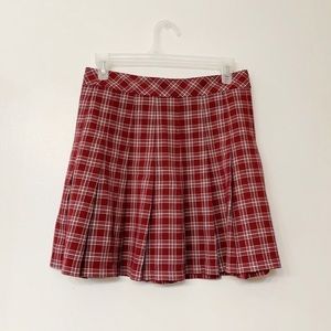 Red tennis plaid skirt